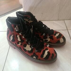 AGL NEW Attilio Giusti Leombruni Goldie Suede Leather Leopard Boots Women's 36.5